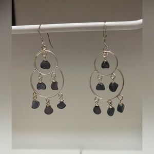 Elegant Hematite and 925 Sterling Silver Earrings
